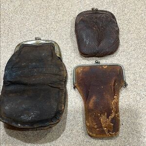 Vintage Brown Leather Wallets with Rich Patina